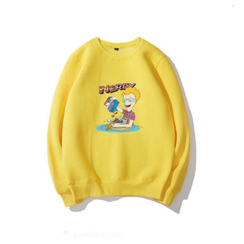 画像4: men'sComic Print Sweat Sweater　ユニセッ クス男女兼用 コミックプリントスウェットトレーナー　プルオーバ (4)