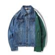 画像1:   Men's  Irregular Mosaic Color Tannin Denim Jacket Retro Washed Contrast Color  denim jacket men and women jacket 　男女兼用ユニセックスモザイクカラータンニンデニムジャケットGジャン　ジャンバー　ブルゾン　ジャケット (1)