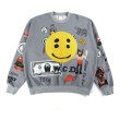 画像1: men's  high street smiley face  round neck pullover sweater sweatshirt　ユニセッ クス男女兼用 マイル&コミックプリントスウェットトレーナー　プルオーバ (1)