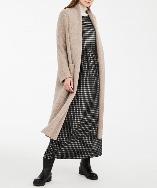 画像3: Women's pure wool bathrobe style lace-up long cardigan  coat  ウールロングカーディガンスタイルコート ジャケット ブルゾン  (3)