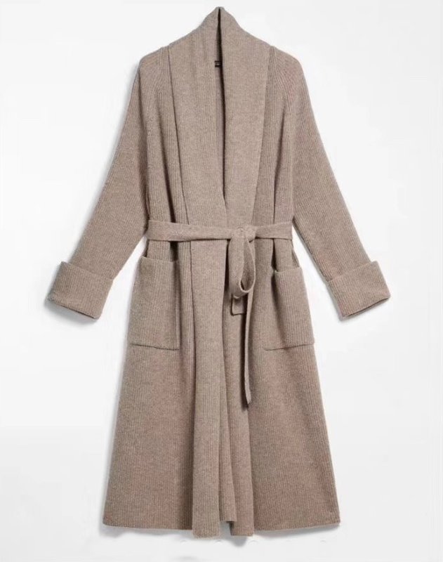 画像6: Women's pure wool bathrobe style lace-up long cardigan  coat  ウールロングカーディガンスタイルコート ジャケット ブルゾン  (6)