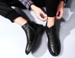 画像4: Men's black leather boots snow boots  Martin boots 　メンズ レザーシンプルマーティンブーツ　スニーカー (4)