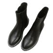 画像4:  women's Side gore short boots with pearl single boots Martin boots  レザーパール付きサイドゴアショートブーツ　マーティンブーツ  バイカーブーツ (4)