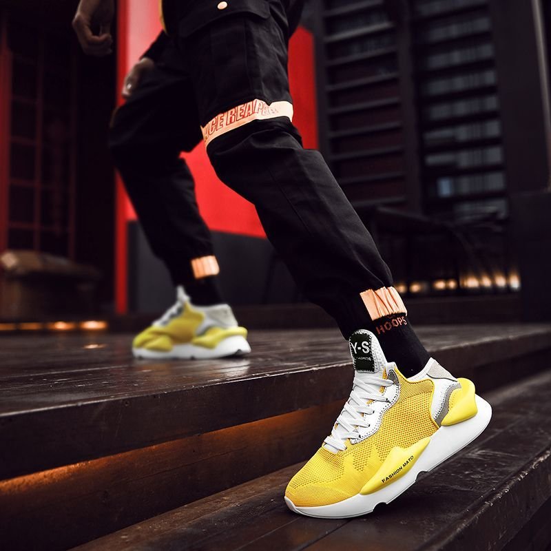 画像8:  Men's lace-up Elastic sneakers  shoes  レースアップ男女兼用　ユニセックススニーカーカジュアル シューズ  (8)