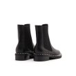 画像3:  women's Side gore short boots with pearl single boots Martin boots  レザーパール付きサイドゴアショートブーツ　マーティンブーツ  バイカーブーツ (3)