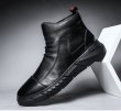 画像3: Men's black leather boots snow boots  Martin boots 　メンズ レザーシンプルマーティンブーツ　スニーカー (3)