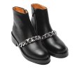 画像4:  women's  chain plus  motorcycle boots single boots Martin boots Short boots レザーチェーン付きブーツマーティンブーツ  バイカーブーツ (4)