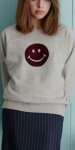 画像5: men's casual long sleeve smiley print shirt sweater  sweatshirt　ユニセッ クス男女兼用スマイリープリントスウェットトレーナー　プルオーバ　シャツ (5)