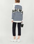 画像3: Women's  V-neck single-breasted striped sequined letter knit cardigan sweater    Vネックボーダー＆スパンコールロゴ長袖カーディガン セータープルオーバー　 (3)