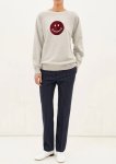 画像4: men's casual long sleeve smiley print shirt sweater  sweatshirt　ユニセッ クス男女兼用スマイリープリントスウェットトレーナー　プルオーバ　シャツ (4)