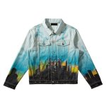画像3:   Men's dragon hand-painted direct spray gjacket 　男女兼用ユニセックドラゴンスプレーデニムGジャケット　ジャンバー　ブルゾン　 (3)