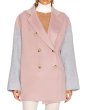 画像1: Women's artificial hand stitching pink color matching casual short double-sided coat   Jacket ウールダブルコート ジャケット ブルゾン　 (1)