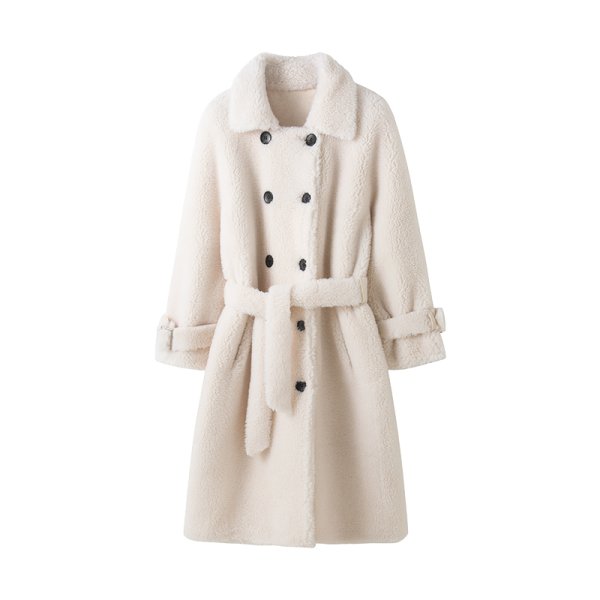 画像1: Women's soft wool Sheepsiad velvet long coat ソフトウールシープシアドロングコート (1)