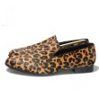 画像1: Men's horse hair leopard print British  business dress shoes loafers  豹柄レオパード柄ローファー スリッポンシューズ　スニーカー (1)