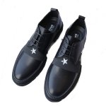画像1: Men's round head men's British business dress shoesレースアップレザー スター星付きラウンドヘッドシューズ　スリッポン　スニーカー (1)