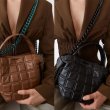 画像9: Woman’s bow bucket bag tied square rhombic bag shoulder Messenger bag handbag  スクエアレザー チェーンショルダーストラップボウキルティングバック メッセンジャーバッグ　ハンドバック (9)