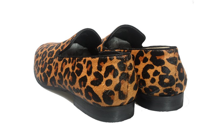 画像4: Men's horse hair leopard print British  business dress shoes loafers  豹柄レオパード柄ローファー スリッポンシューズ スニーカー (4)