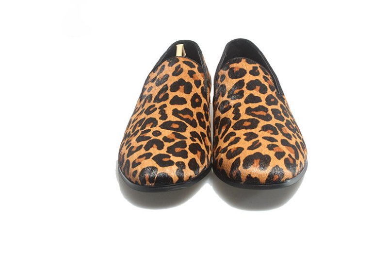 画像3: Men's horse hair leopard print British  business dress shoes loafers  豹柄レオパード柄ローファー スリッポンシューズ スニーカー (3)