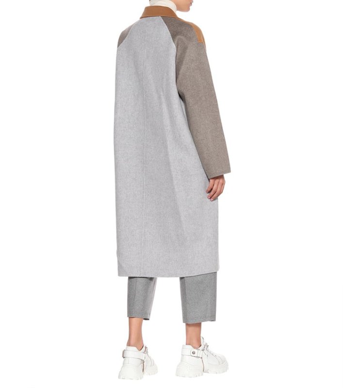 画像6: women'sCamel color matching wedge long double-sided coat キャメルカラーマッチングウェッジロングコートダブルブレスト (6)