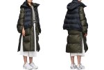 画像3: women's  stitching  down jacket long coat  ダウンバイカラーロングウールコート (3)