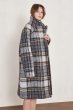 画像2: women's  Elegant retro plaid alpaca fleece coat jacket long coat  チェック柄アルパカフリースコートウールコート (2)