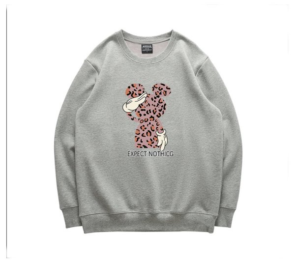 画像1: Unisex Men's Leopard print Mickey pullover sweatshirt  ユニセックス 男女兼用  レオパードミッキースウェット トレーナー　 (1)