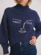 画像2: Women's  face line sweater pullover  ウールフェイスラインセーター  プルオーバー　 (2)
