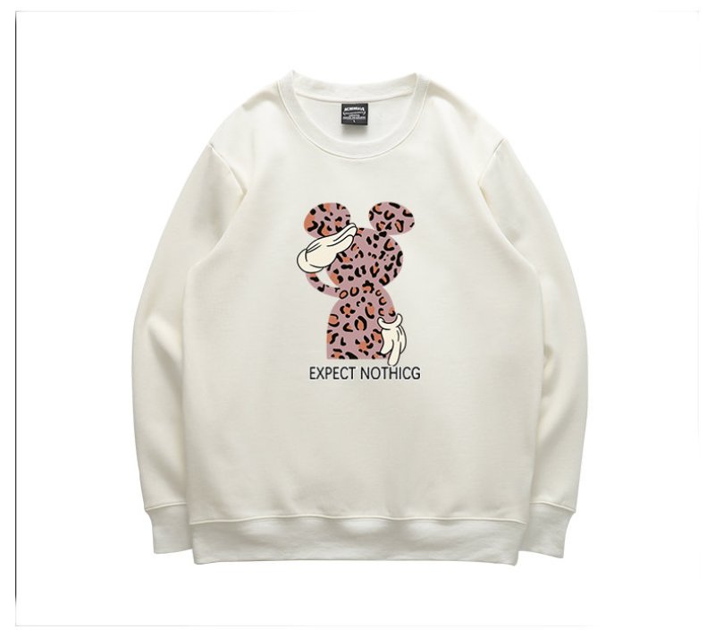 画像2: Unisex Men's Leopard print Mickey pullover sweatshirt  ユニセックス 男女兼用  レオパードミッキースウェット トレーナー　 (2)