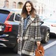 画像6: women's  Elegant retro plaid alpaca fleece coat jacket long coat  チェック柄アルパカフリースコートウールコート (6)