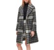 画像1: women's  Elegant retro plaid alpaca fleece coat jacket long coat  チェック柄アルパカフリースコートウールコート (1)