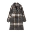 画像7: women's  Elegant retro plaid alpaca fleece coat jacket long coat  チェック柄アルパカフリースコートウールコート (7)