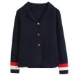 画像3: women's contrast color stripe stiff type double-sided knit jacket   コントラストカラーライン入りニットジャケット (3)
