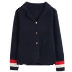 画像3: women's contrast color stripe stiff type double-sided knit jacket   コントラストカラーライン入りニットジャケット (3)
