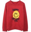 画像4: Women's loose smiley graffiti sweater スマイリー スマイル付き長袖セーター プルオーバー　 (4)