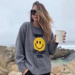 画像3: Women's loose smiley graffiti sweater スマイリー スマイル付き長袖セーター プルオーバー　 (3)