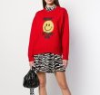 画像1: Women's loose smiley graffiti sweater スマイリー スマイル付き長袖セーター プルオーバー　 (1)