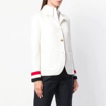 画像2: women's contrast color stripe stiff type double-sided knit jacket   コントラストカラーライン入りニットジャケット (2)