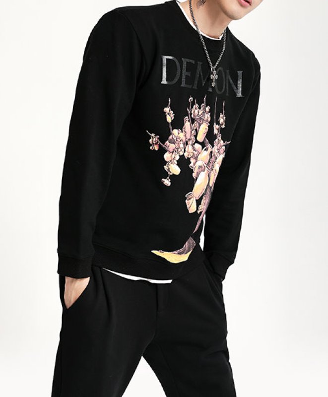 画像2: Unisex tree print plus velvet long-sleeved sweater  sweatshirt  ユニセックス 男女兼用  ツリープリントスウェット トレーナー　 (2)