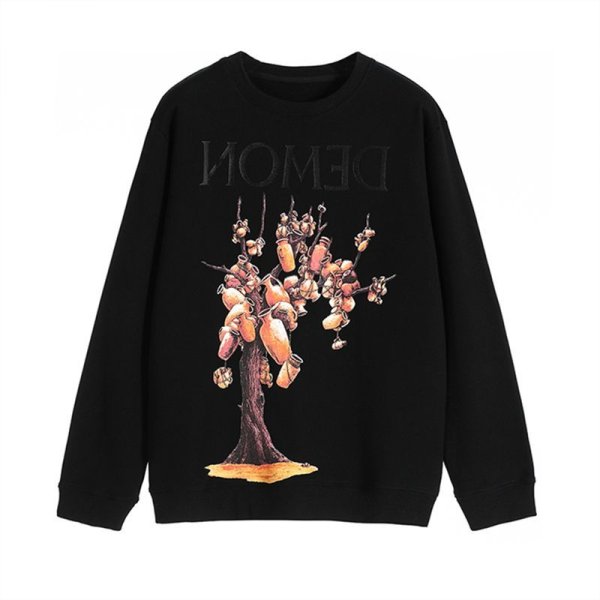 画像1: Unisex tree print plus velvet long-sleeved sweater  sweatshirt  ユニセックス 男女兼用  ツリープリントスウェット トレーナー　 (1)