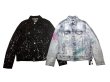 画像2: men's splash ink wash old loose hole denim jacketj blouson　ユニセッ クス男女兼用デニムスプラッシュインクペイント デニムGジャン　ジャケットブルゾン (2)