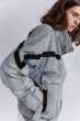 画像5: men's  washing denim men's loose denim jacketj blouson　ユニセッ クス男女兼用ライン入りウォッシュデニム デニムGジャン　ジャケットブルゾン (5)