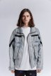 画像4: men's  washing denim men's loose denim jacketj blouson　ユニセッ クス男女兼用ライン入りウォッシュデニム デニムGジャン　ジャケットブルゾン (4)