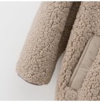 画像6: women's Imitation lambskin v neck simple long coat　Vネックロングエコファーコート　ジャケット (6)