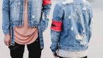 画像5: men's wash old loose hole denim jacketj blouson　ユニセッ クス男女兼用デニムダメージジップアップGジャン　ジャケットブルゾン (5)