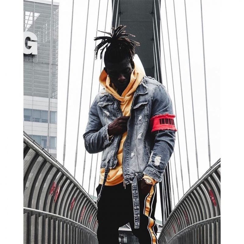 画像4: men's wash old loose hole denim jacketj blouson ユニセッ クス男女兼用デニムダメージジップアップGジャン ジャケットブルゾン (4)