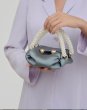 画像3: Woman’s Silk Cloth Pearl Woven Dumpling Bags Handbag Shoulder Messenger Bag　シルクパールハンドバッグ ショルダーメッセンジャーバッグ トートバック (3)