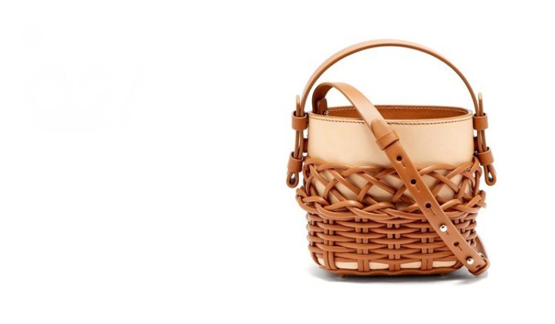 画像8: Woman’s  Woven Contrast Portable Vegetable Basket Bucket Bags レザーバケットバスケットバッグ トート ショルダークロスボディーバッグ  (8)