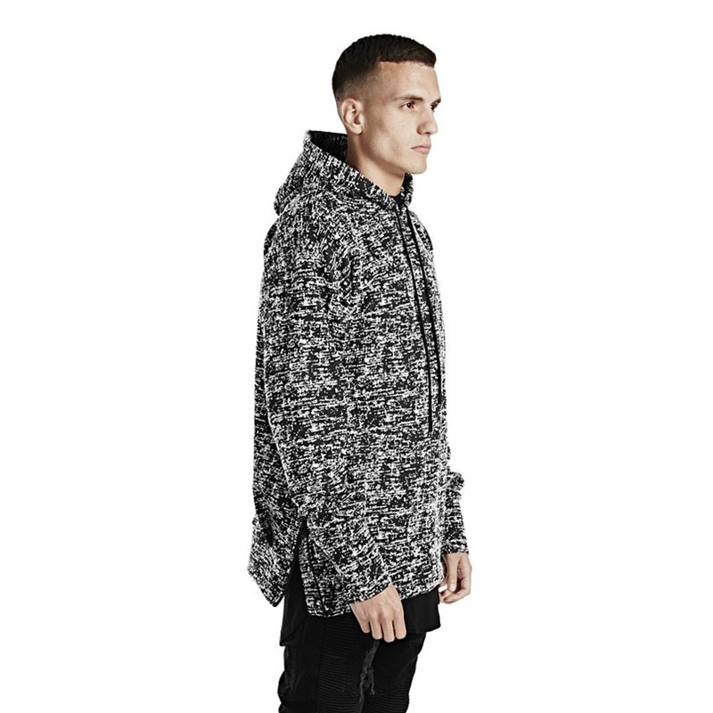 画像2: Unisex Men's side zipper trend snowflake casual loose pullover hoodie  Parker ユニセックス 男女兼用 サイドジッパースノーフレークルーズプルオーバーパーカーセーター  (2)