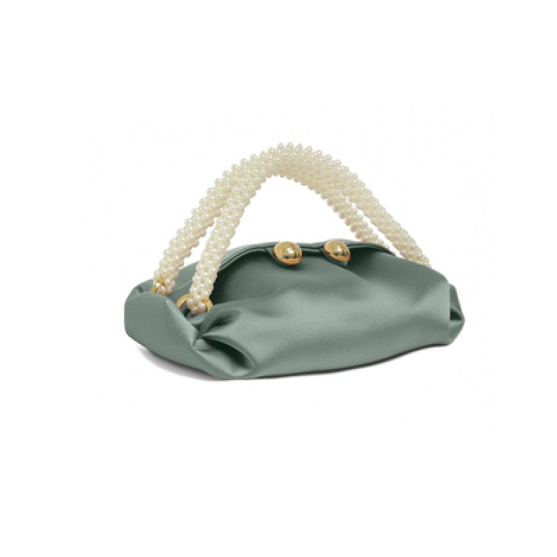 画像1: Woman’s Silk Cloth Pearl Woven Dumpling Bags Handbag Shoulder Messenger Bag　シルクパールハンドバッグ ショルダーメッセンジャーバッグ トートバック (1)