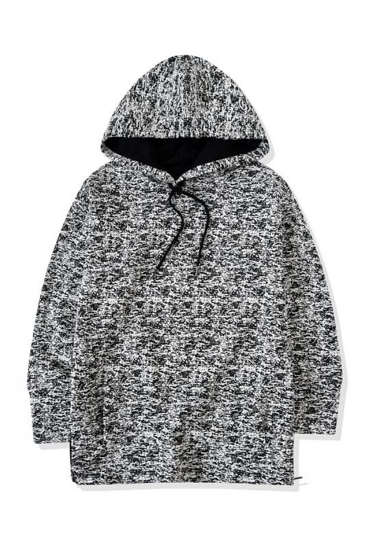画像4: Unisex Men's side zipper trend snowflake casual loose pullover hoodie  Parker ユニセックス 男女兼用 サイドジッパースノーフレークルーズプルオーバーパーカーセーター  (4)
